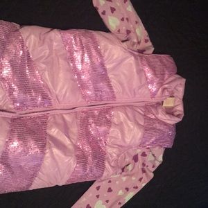 Long sleeve purple shirt with sequin vest